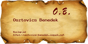 Osztovics Benedek névjegykártya