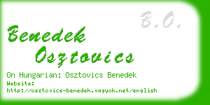 benedek osztovics business card